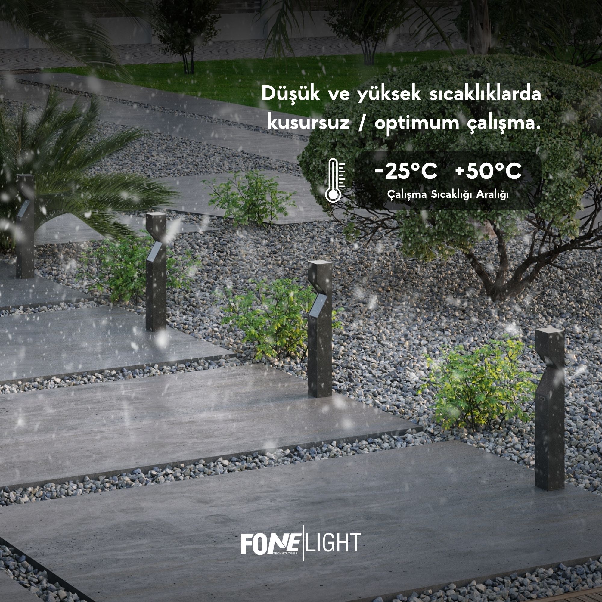 FoneLight Dualluz Modern Alüminyum Bahçe Aydınlatma Bollard