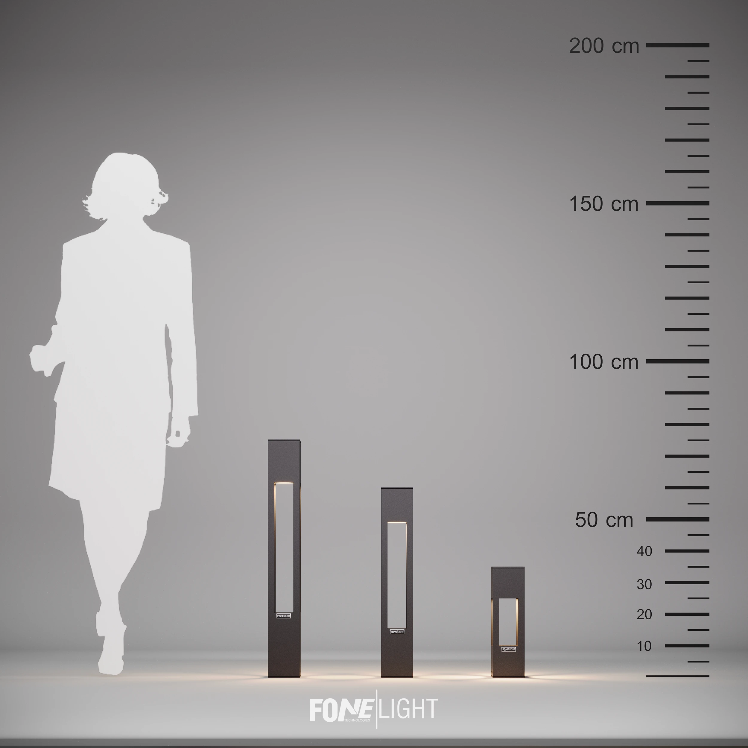 FoneLight Aka Alüminyum Bollard LED Bahçe Aydınlatması - 100x100x750 mm