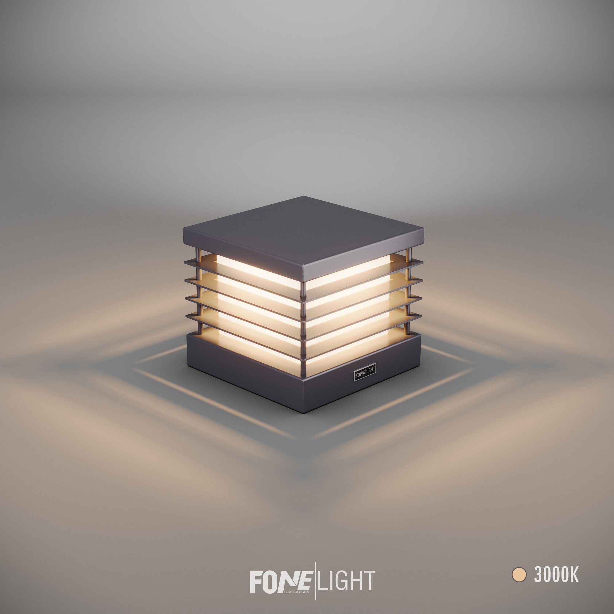 FoneLight Postila Set Üstü Alüminyum Bahçe Duvar Aydınlatma - 240x240x210 mm