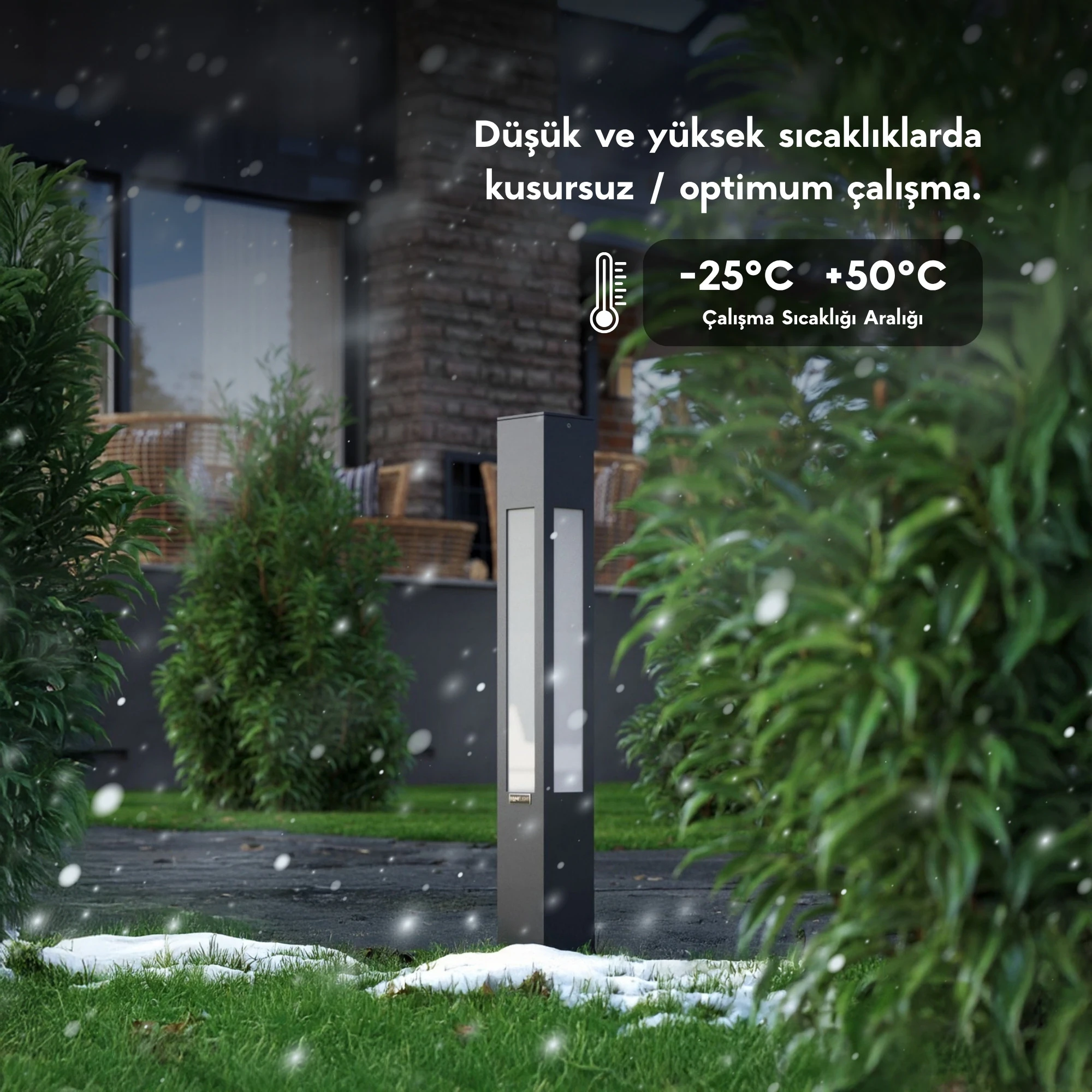 FoneLight Luxera Pleksili Modern Peyzaj Yürüyüş Yolu Bollard Aydınlatma