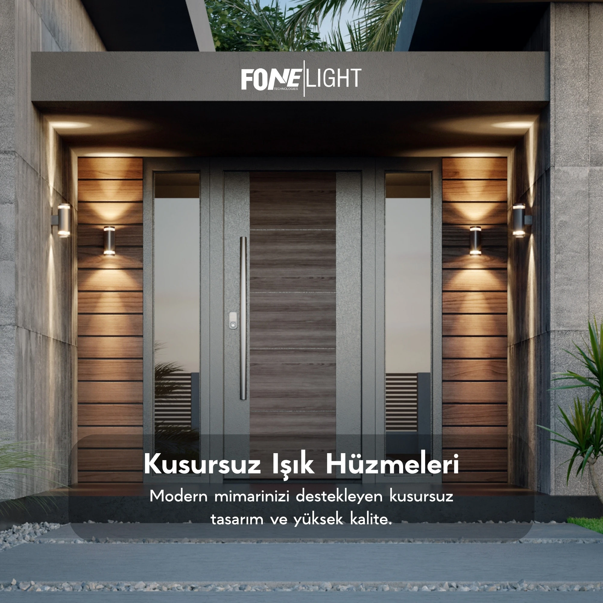 FoneLight Gala Duo Modern Cam Detaylı Çift Yönlü Alüminyum Aplik