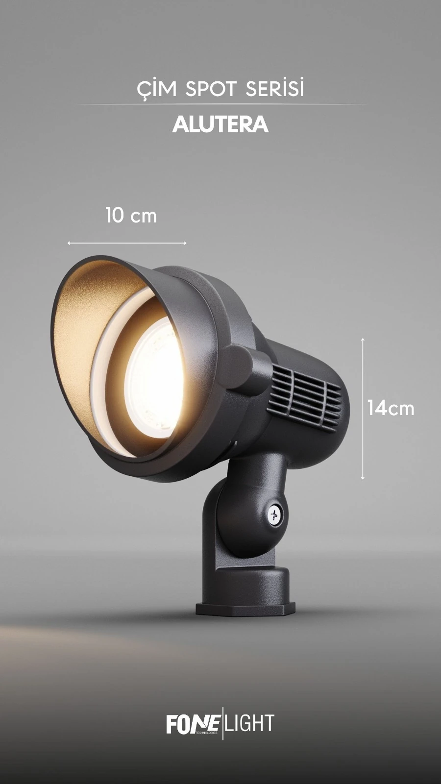 FoneLight Alutera Kazıklı Çim Armatürü Bahçe Spot Ağaç Çit Aydınlatma
