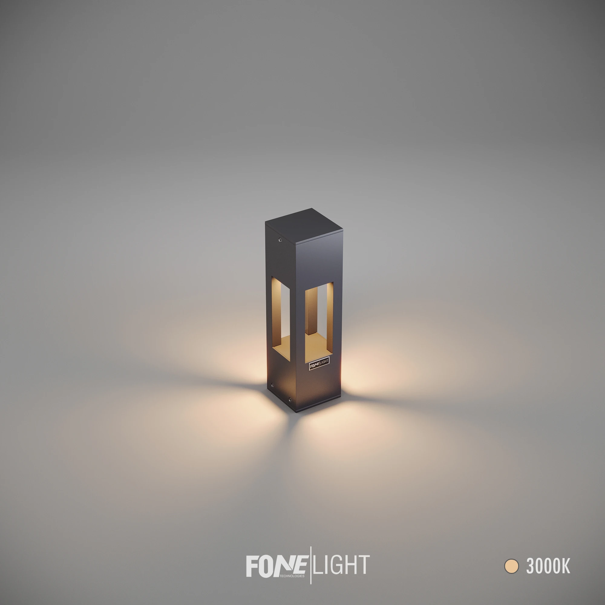 FoneLight Aka Alüminyum Bollard LED Bahçe Aydınlatması - 100x100x350 mm