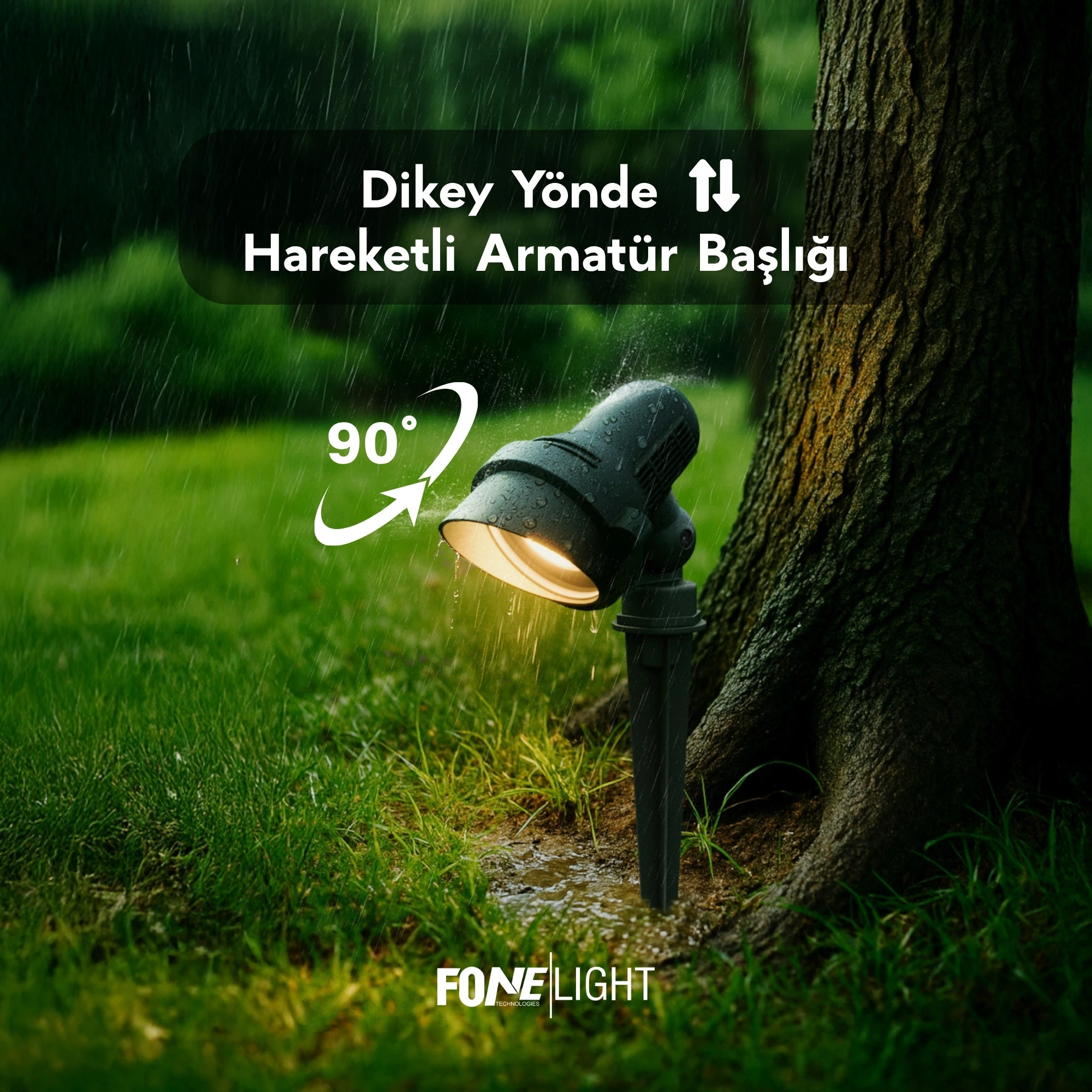 FoneLight Alutera Kazıklı Çim Armatürü Bahçe Spot Ağaç Çit Aydınlatma
