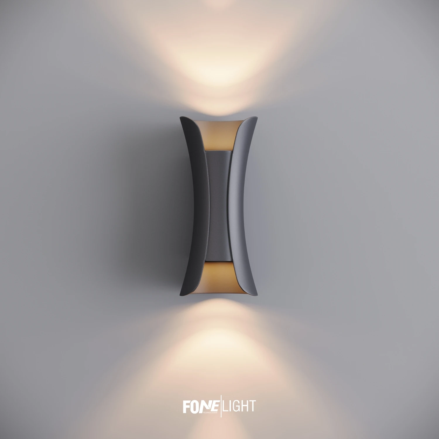 FoneLight Butterfly Dış Mekan Alüminyum Duvar Apliği - Antrasit Gövde