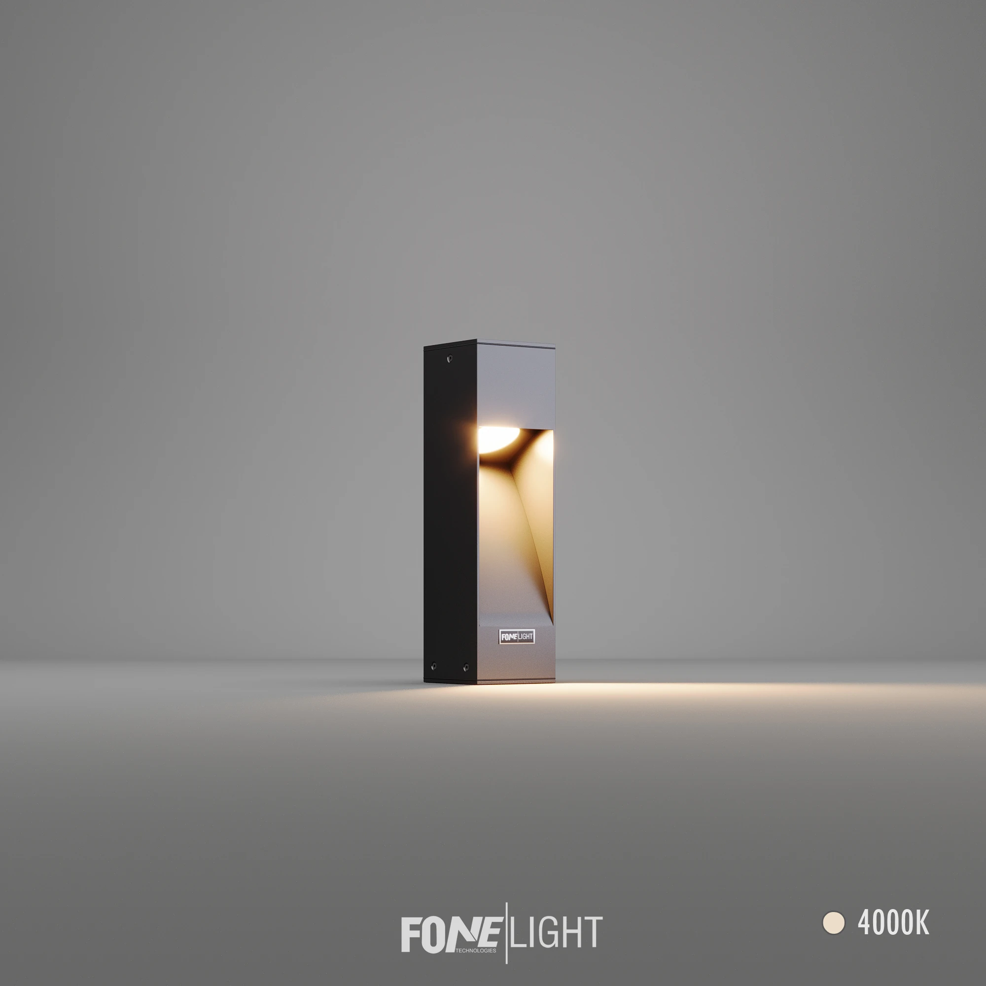 FoneLight Luzerra Alüminyum Bahçe Yürüyüş Yolu Aydınlatması Bollard Aydınlatma - 100x100x350 mm