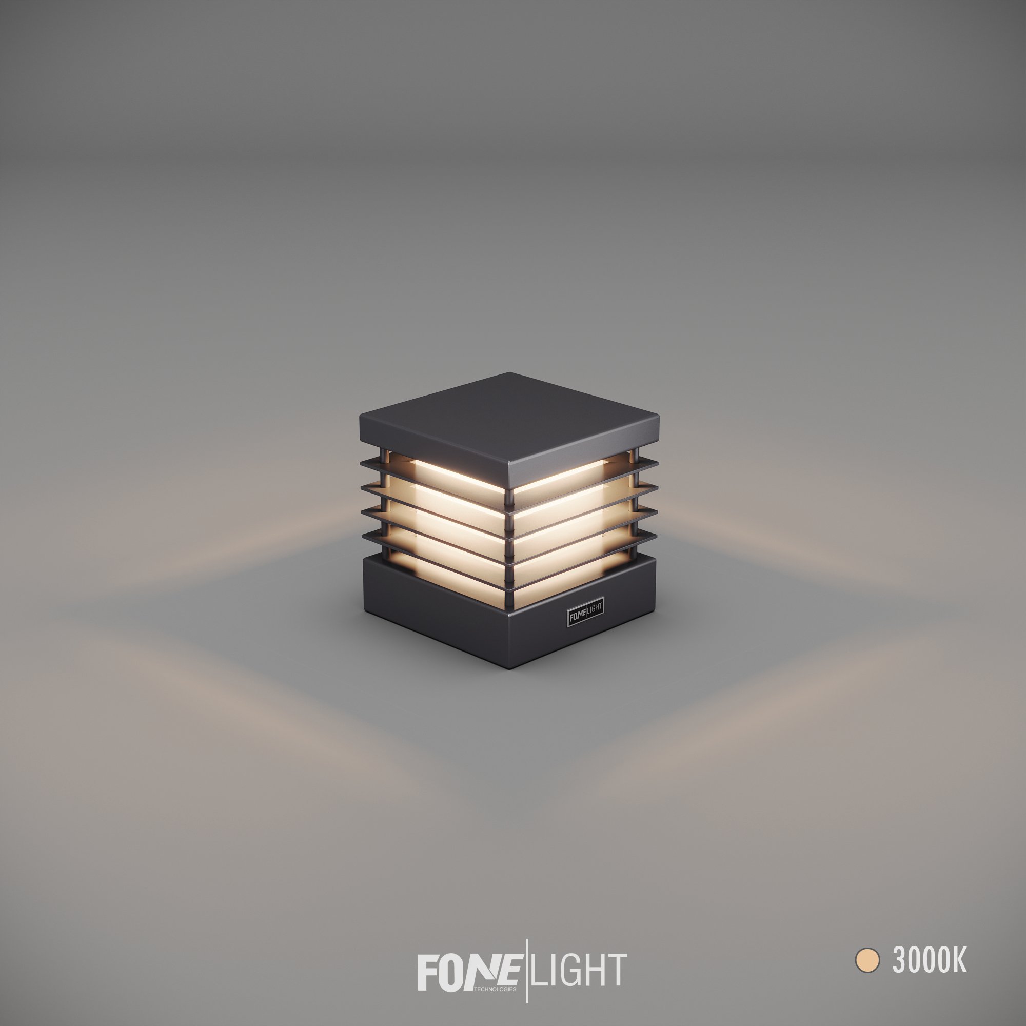 FoneLight Postila Set Üstü Alüminyum Bahçe Duvar Aydınlatma - 180x180x180 mm