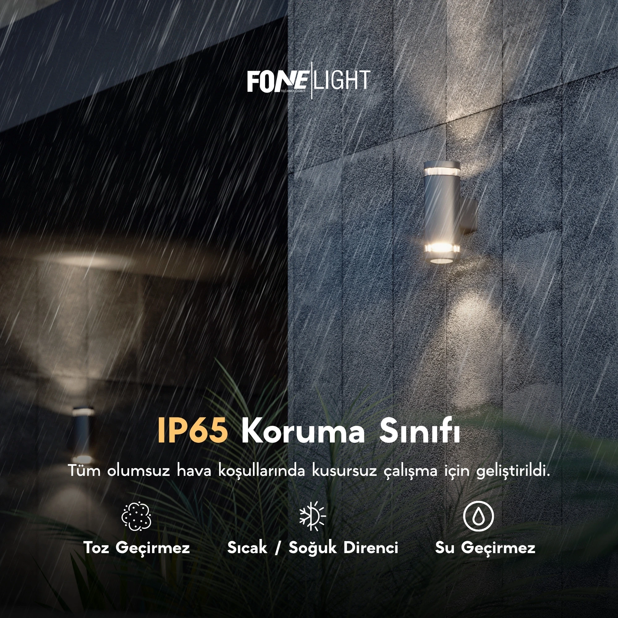 FoneLight Gala Duo Modern Cam Detaylı Çift Yönlü Alüminyum Aplik