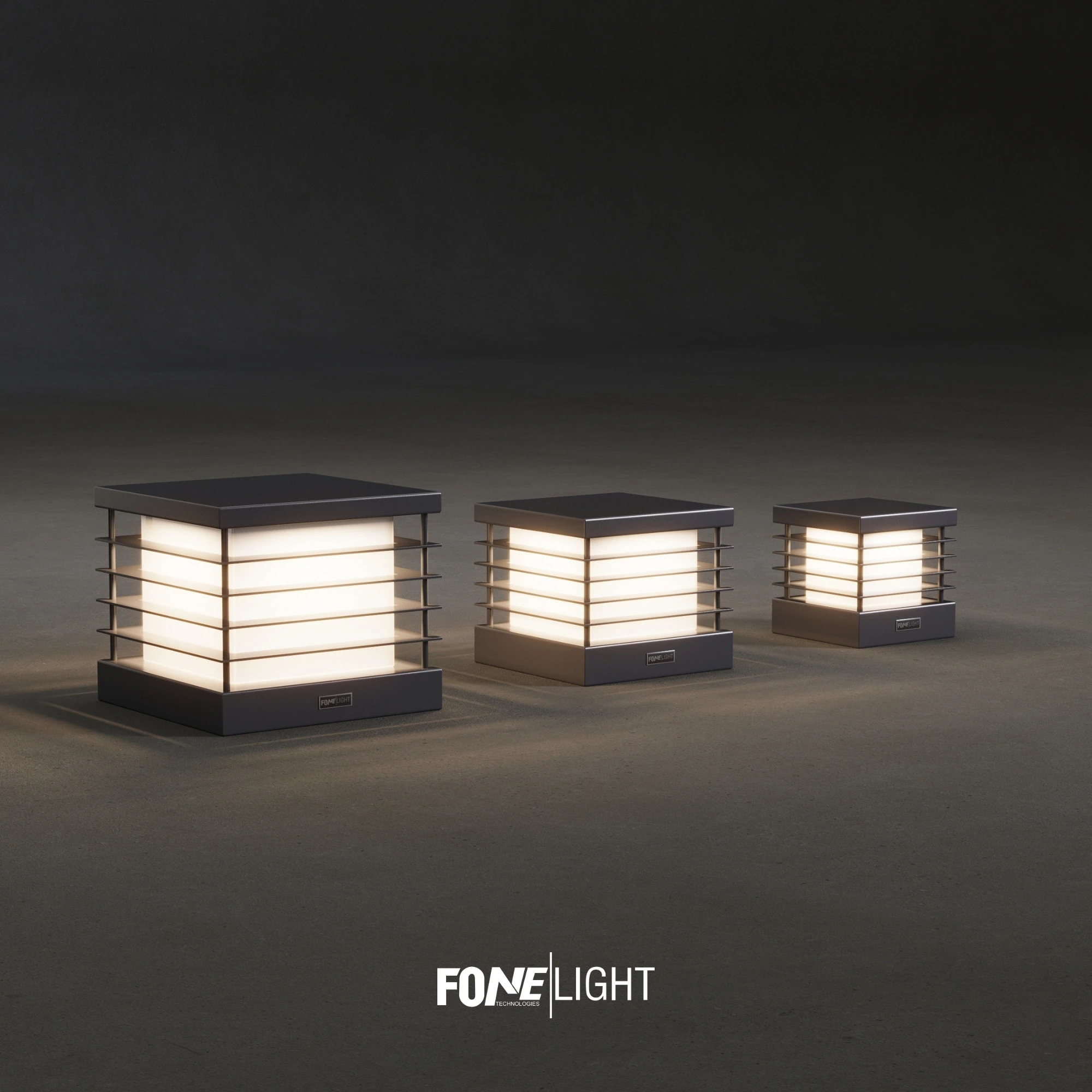 FoneLight Postila Set Üstü Alüminyum Bahçe Duvar Aydınlatma - 240x240x210 mm