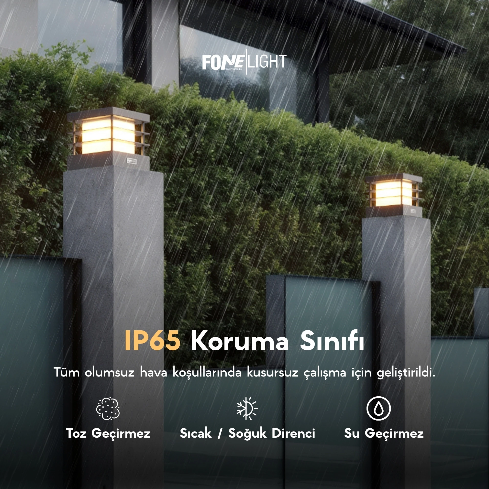FoneLight Postila Set Üstü Alüminyum Bahçe Duvar Aydınlatma - 180x180x180 mm