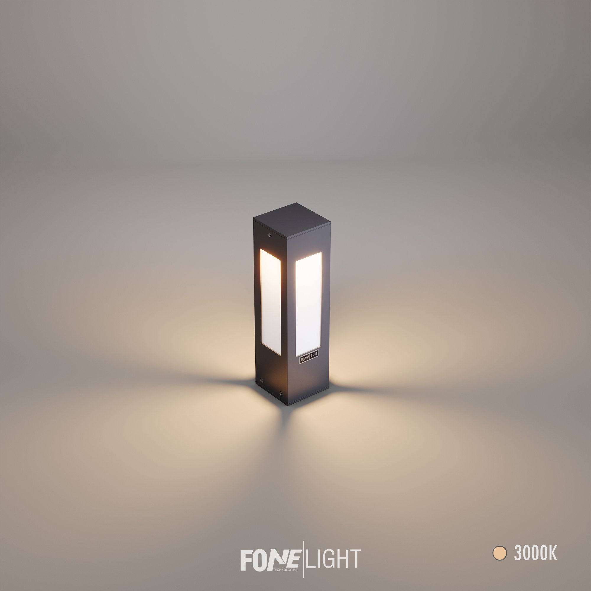 FoneLight Luxera Pleksili Modern Peyzaj Yürüyüş Yolu Bollard Aydınlatma - 100x100x350 mm