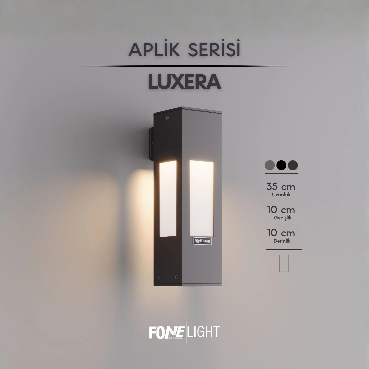 Luxera Pleksili Alüminyum Modern Duvar Apliği