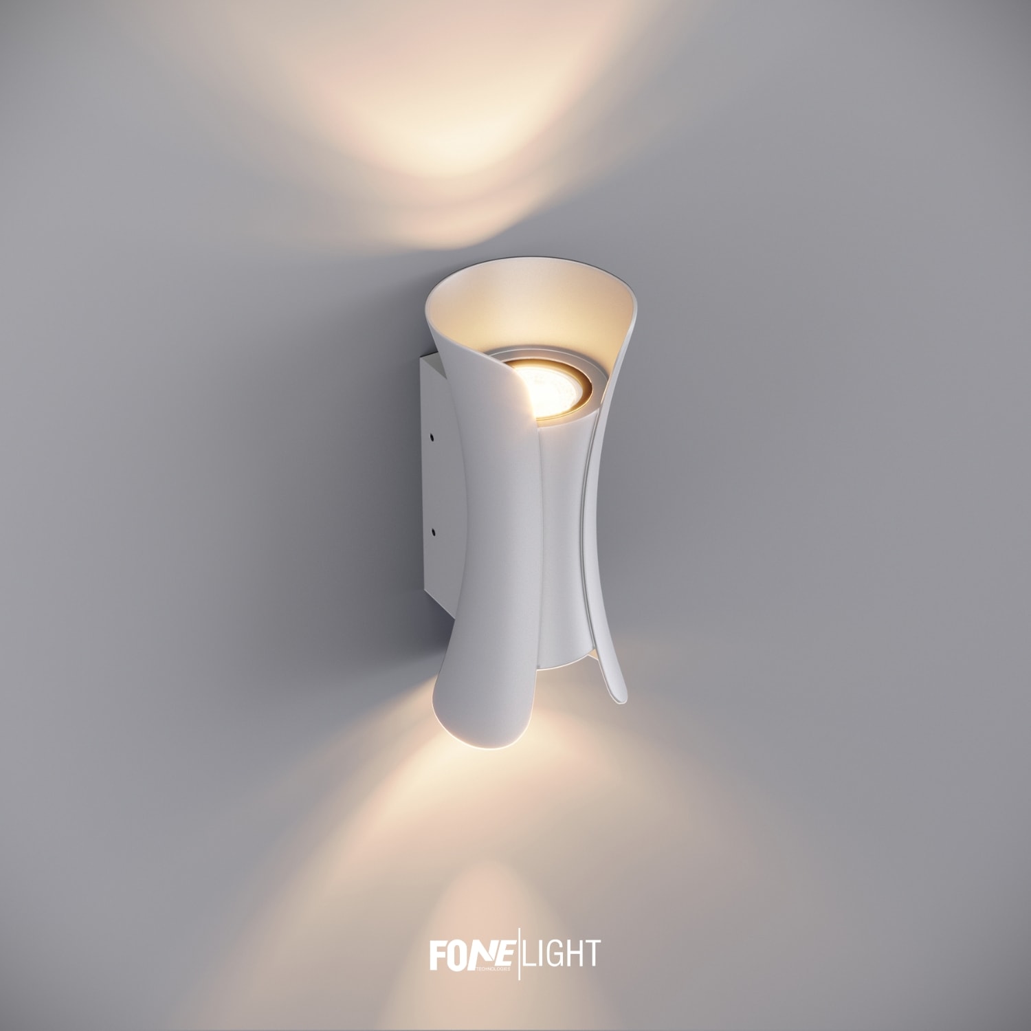 FoneLight Butterfly Dış Mekan Alüminyum Duvar Apliği - Beyaz Gövde