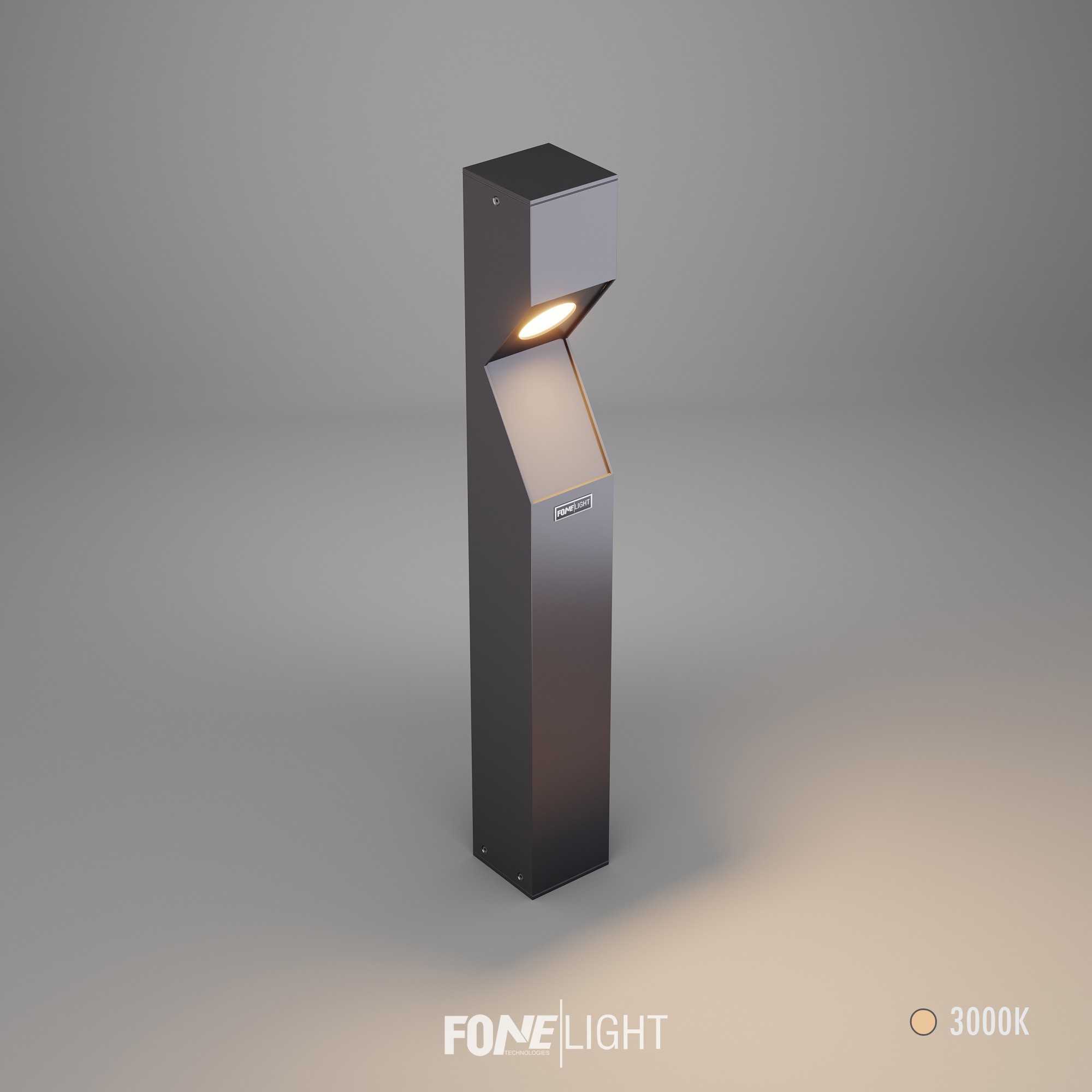 FoneLight Dualluz Modern Alüminyum Bahçe Aydınlatma Bollard - 100x100x750 mm