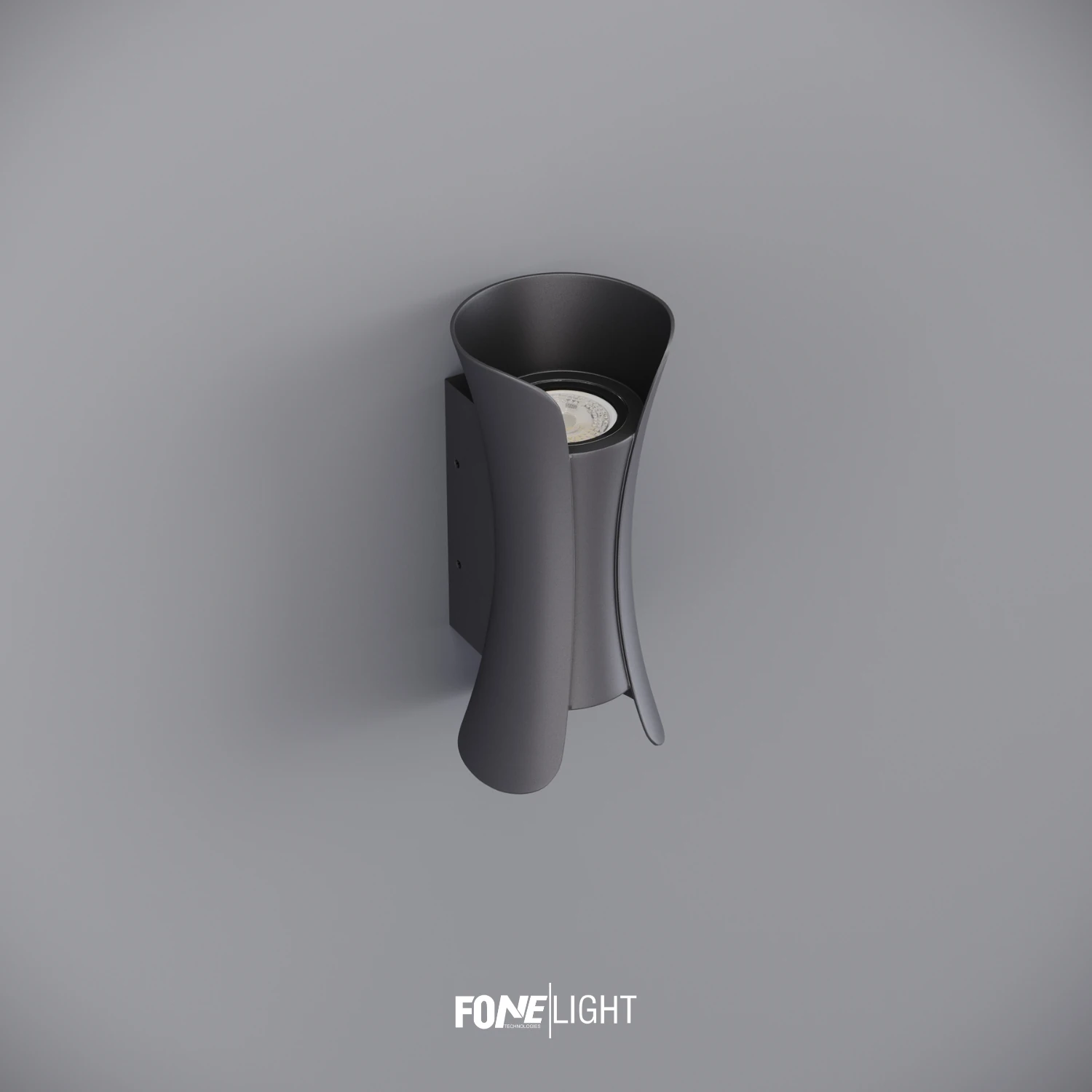 FoneLight Butterfly Dış Mekan Alüminyum Duvar Apliği - Antrasit Gövde