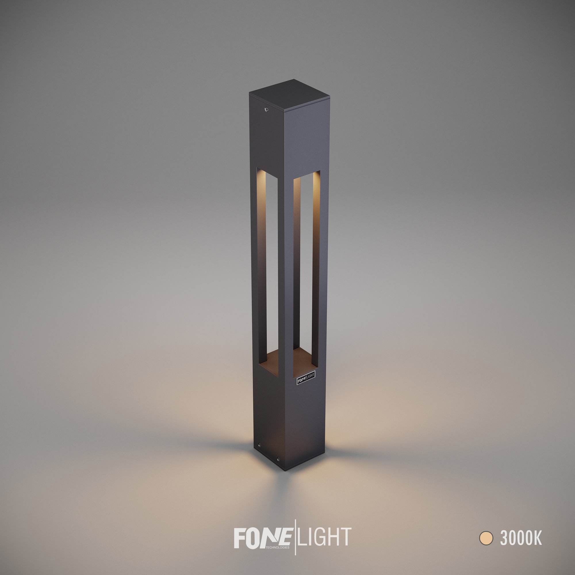 FoneLight Aka Alüminyum Bollard LED Bahçe Aydınlatması - 100x100x750 mm