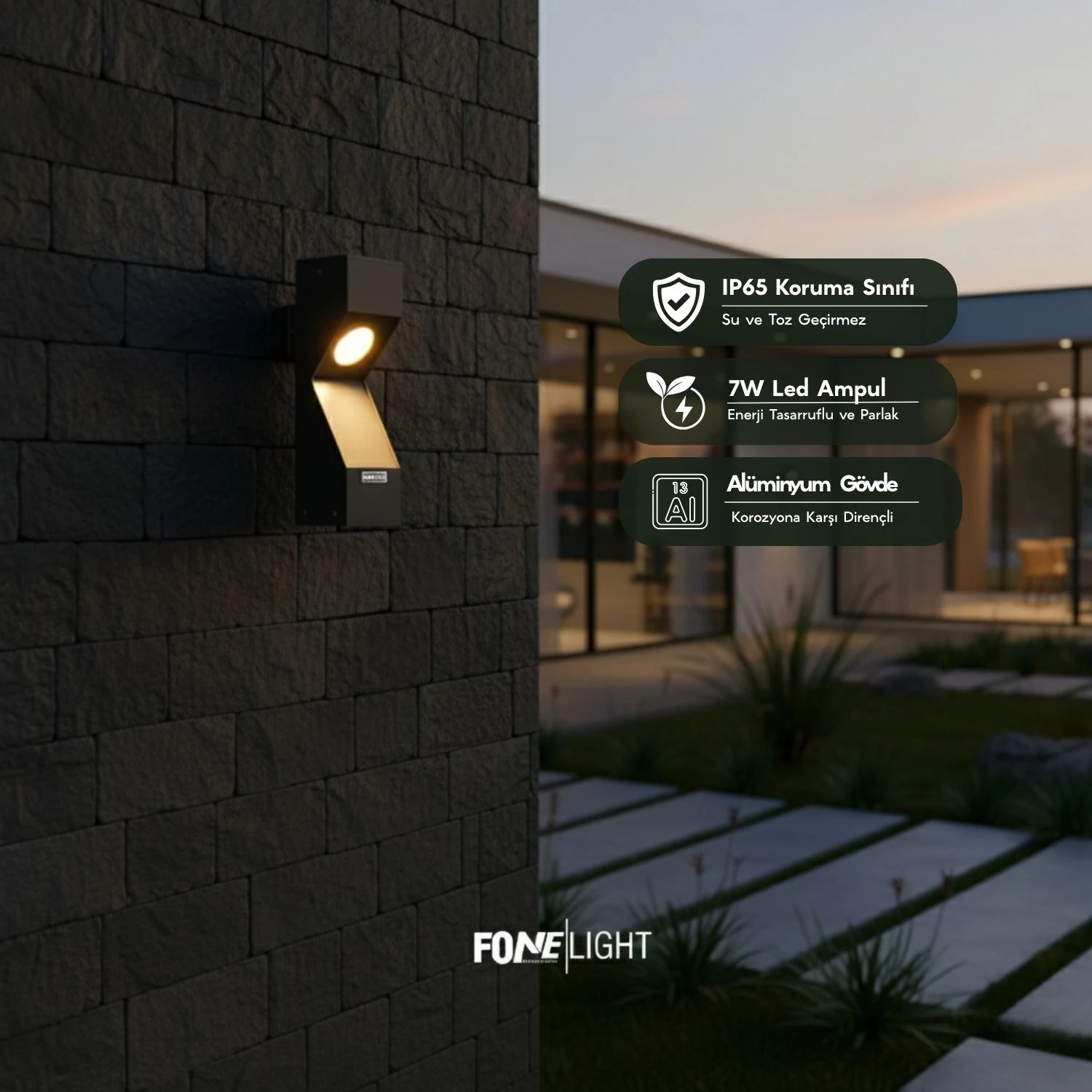 Dualluz Dekoratif Alüminyum Modern Bahçe Aydınlatma Duvar Apliği