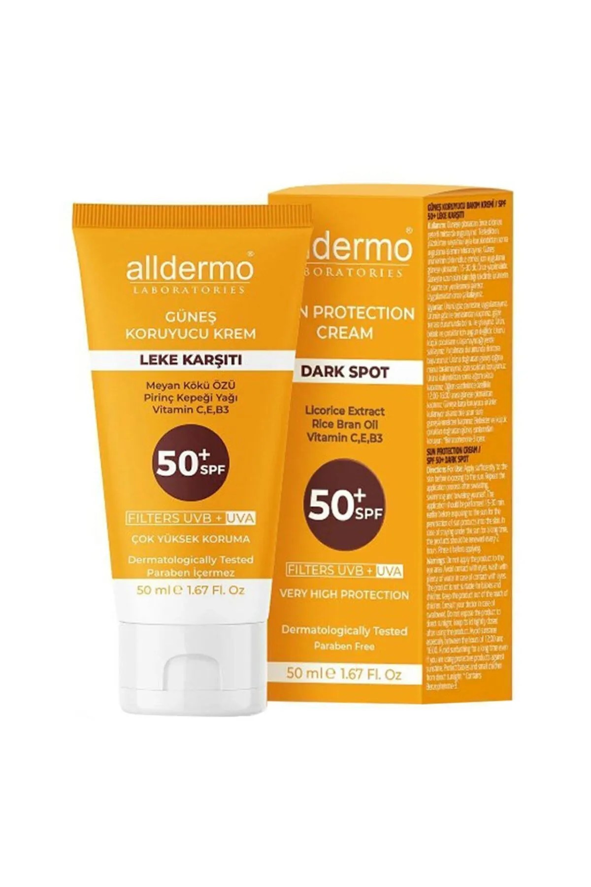 Alldermo Spf 50 Leke Karşıtı Koruyucu Güneş Kremi 50 ml