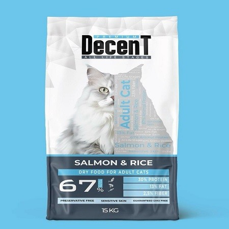 DECENT CAT ADULT SALMON - Somonlu Yetişkin Kedi Maması - 15 Kg