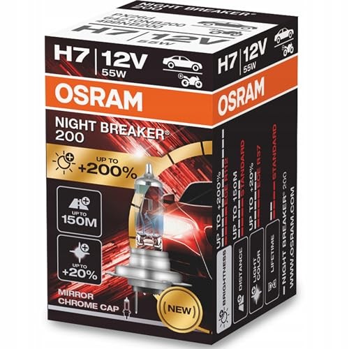 OSRAM 64210NB200 Gece Kesici 200 Lazer Halojen Ampul-H7-12V/55W-Tek Parça