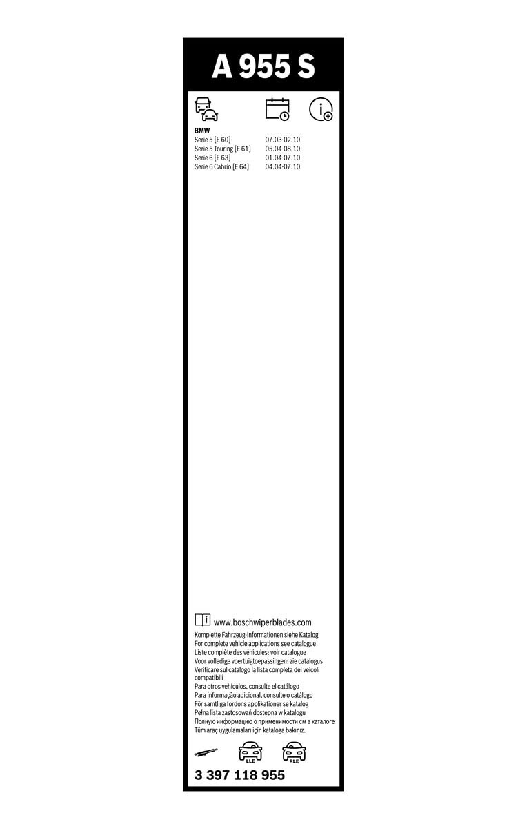 BOSCH Aerotwin Silecek Seti Bmw 5 Serisi E60 (2004-2009) [600/575 mm] A955S 3397118955