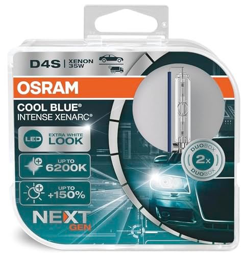 Osram Cool Blue Intense Xenarc D4S Xenon Far Ampulü, 35W, 6200K, +%150 Daha Fazla Işık (2 ADET TAKIM)