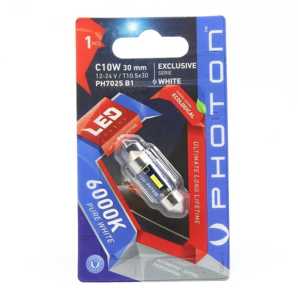Photon C10W 30 mm Beyaz Exclusive Serisi LED Ampul, 12-24V, T10.5x30