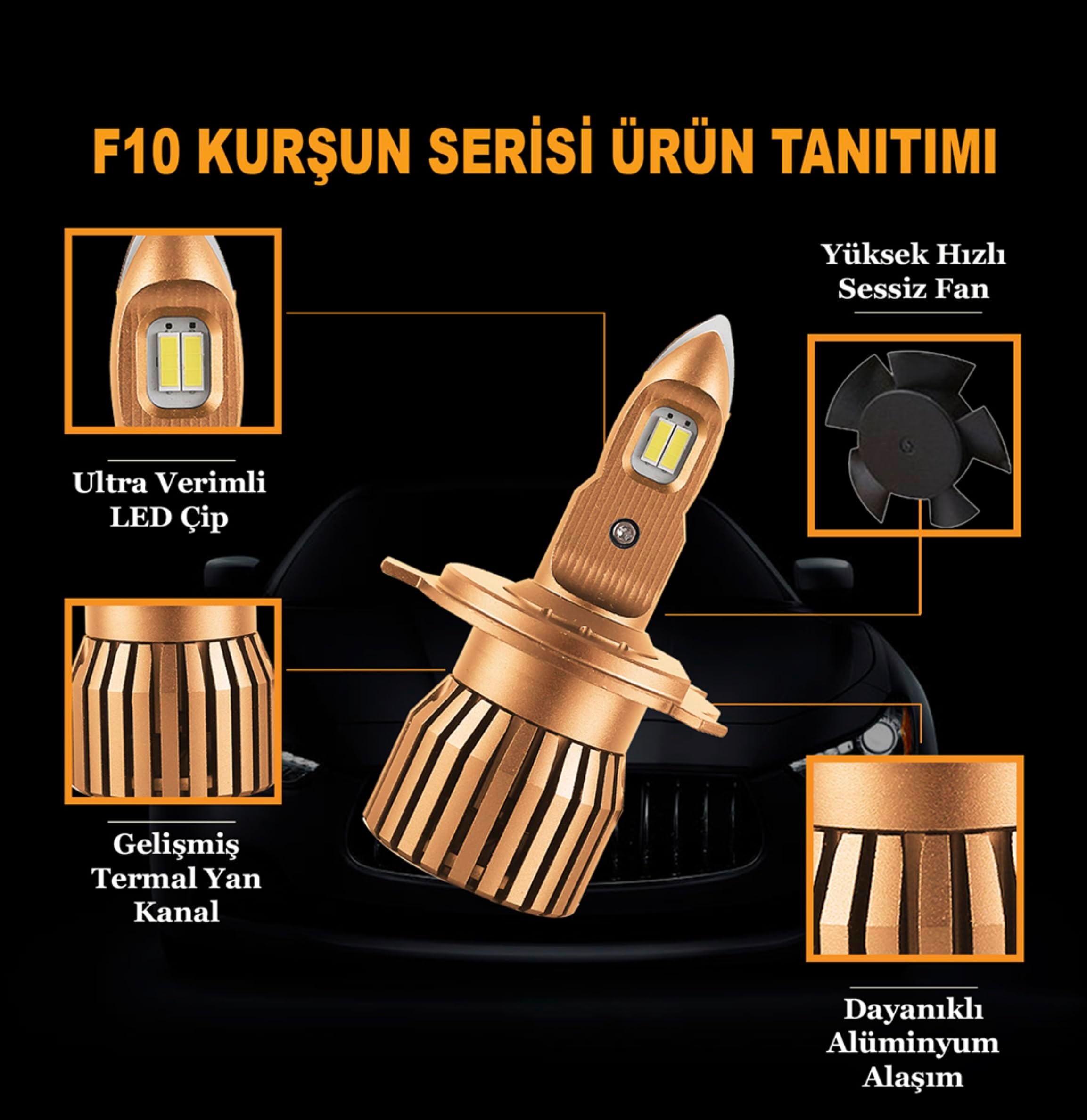 Joyecar H4 F10 Kurşun Serisi LED Xenon Far Ampulü