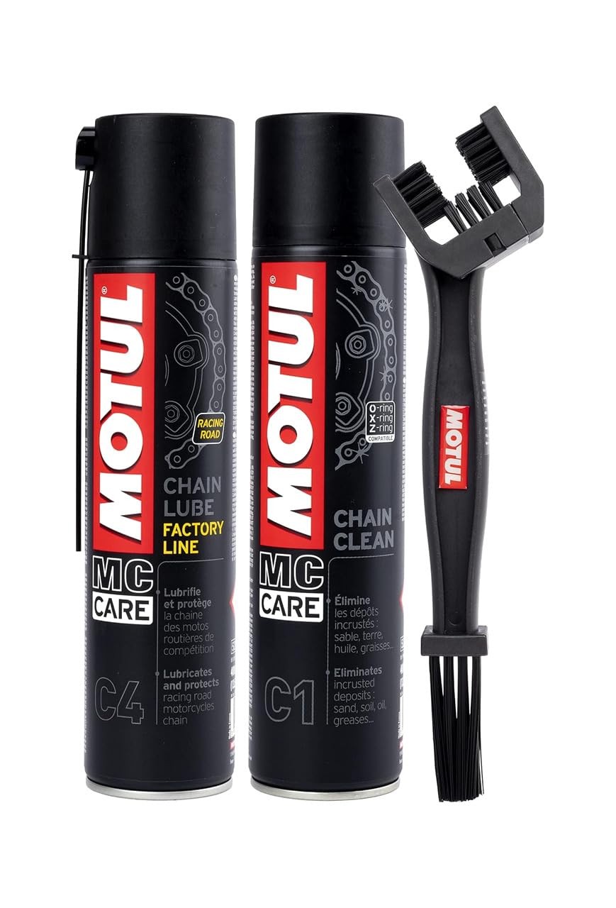 MOTUL ZİNCİR TEMİZLEME KİTİ - C4 400 ml + C1 400 ml + ZİNCİR TEMİZLEME FIRÇASI