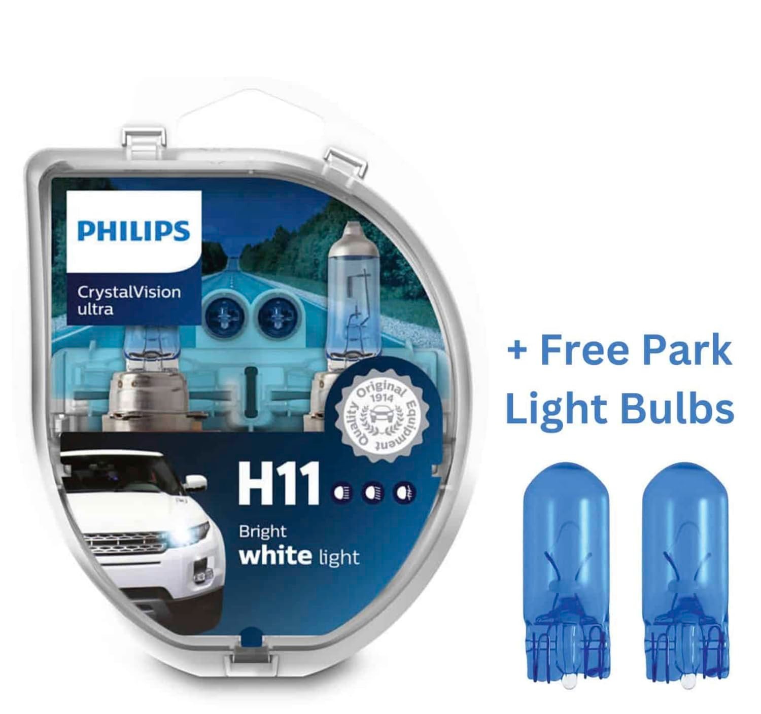Philips H11 Crystal Vision Ampul 2 Adet + Park Ampülü Hediye