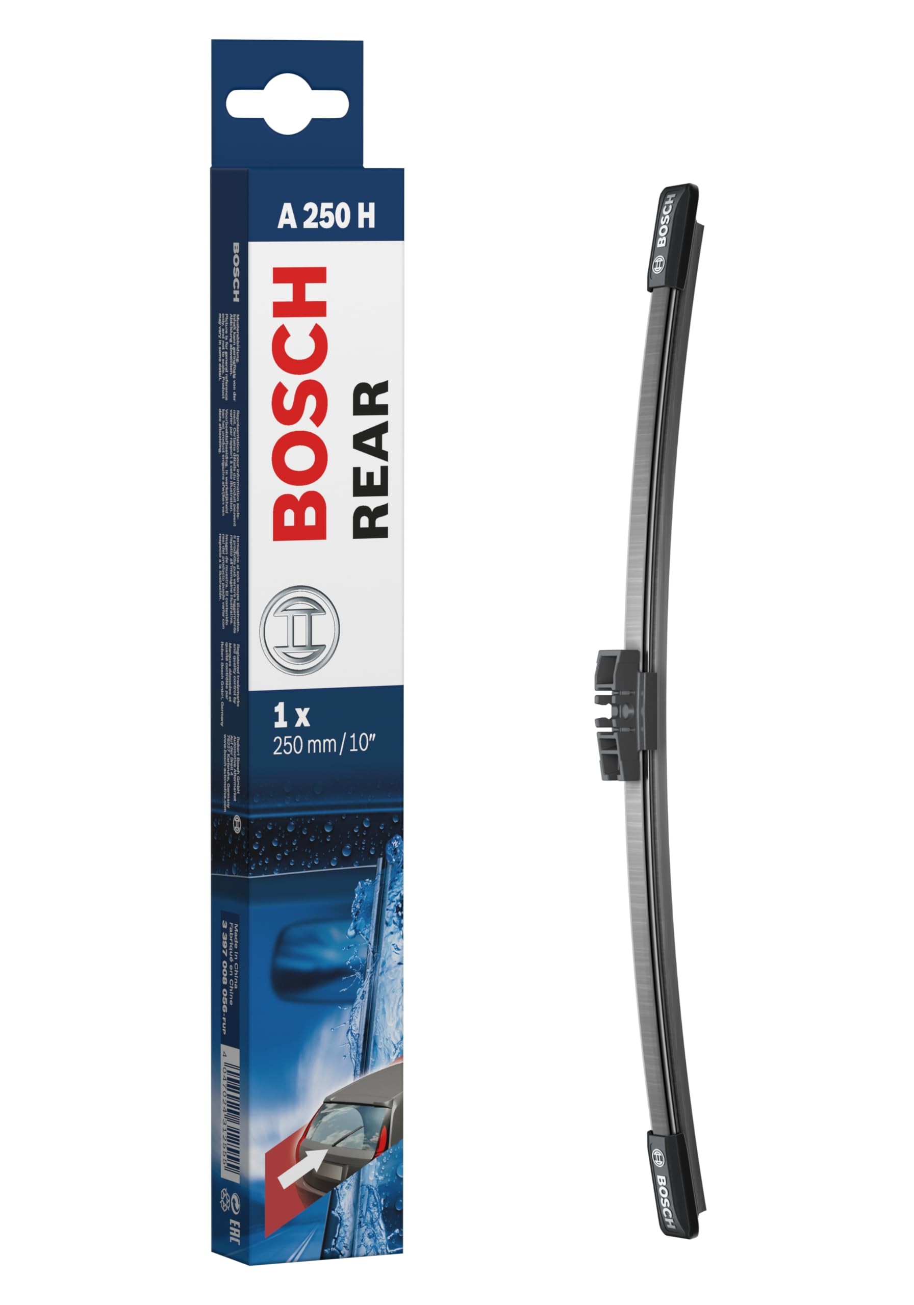 BOSCH Rear Arka Silecek Renault Clio 4 (2012-2020), Mini Countryman F60 (2017-2022) [250 mm] A250H 3397008056