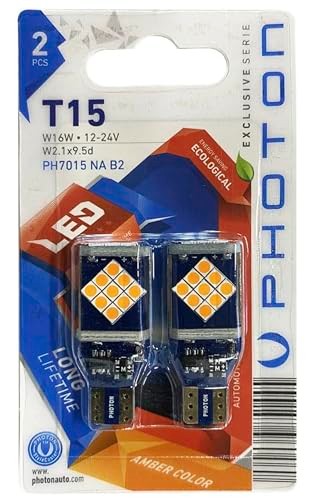 Photon T15 W16W 12-24V Turuncu LED Ampul, Paket İçeriği: 2 Adet