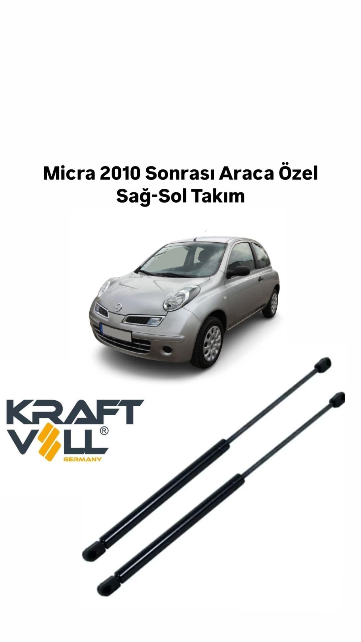 Kraftvoll Micra 2010 Sonrası Araca Özel Sağ-Sol Takım Bagaj Amortisörü