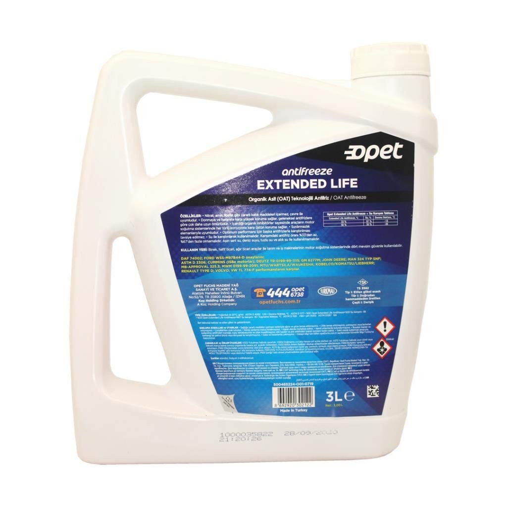 Opet Extended Life Antifriz Kırmızı 3Lt