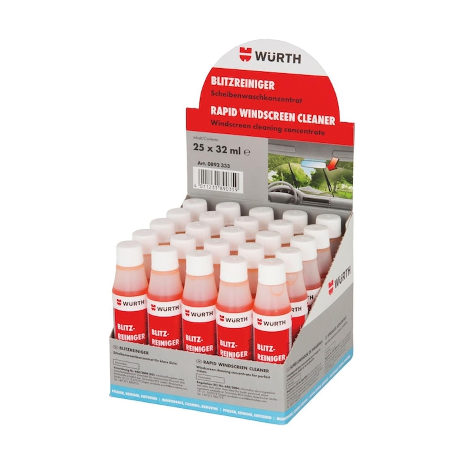 Würth Oto Konsantre Cam Suyu Temizleme Sabunu 32ml 25 ADET