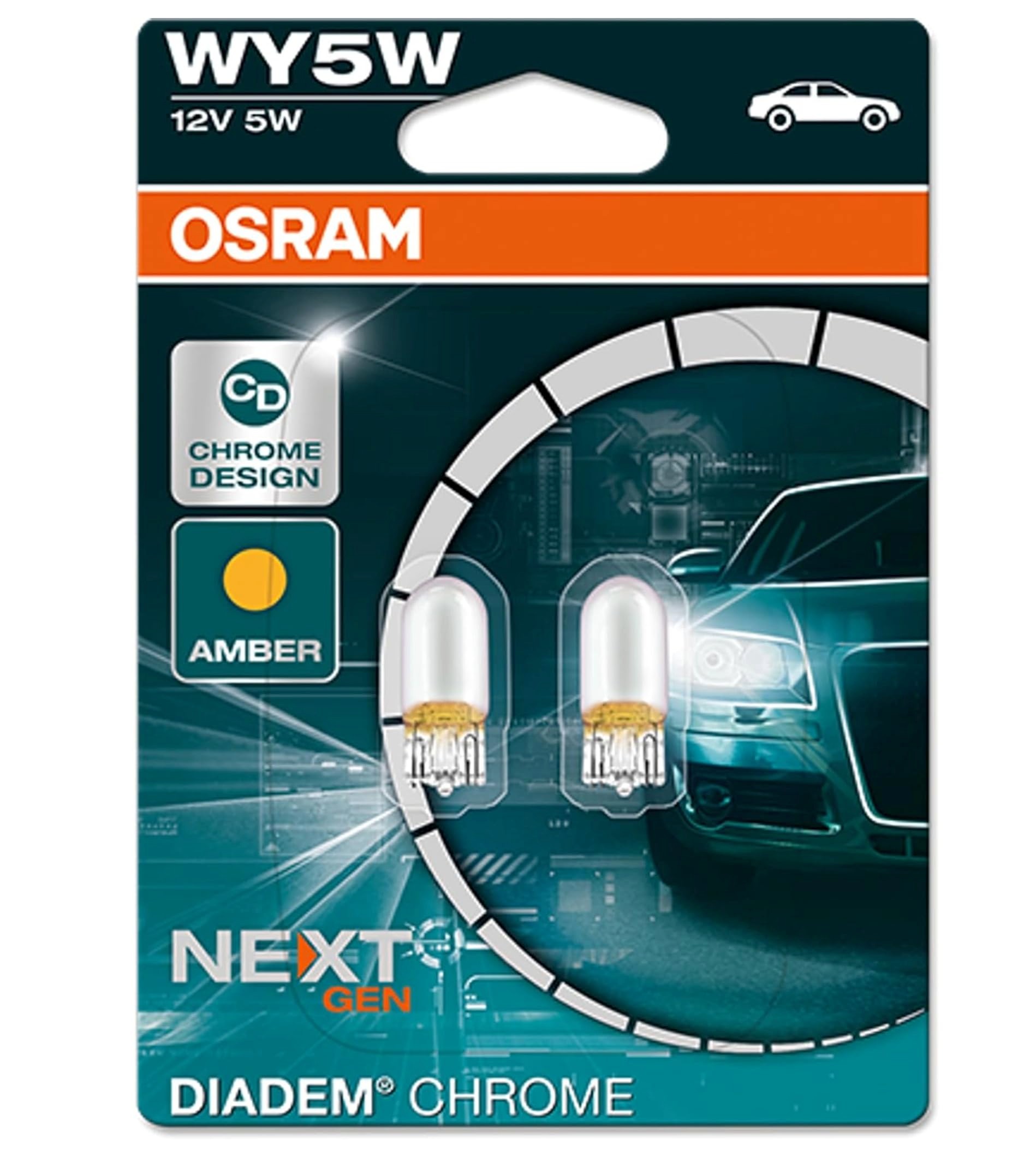 Osram T10 WY5W 12V 5W Dipsiz Krom Diadem