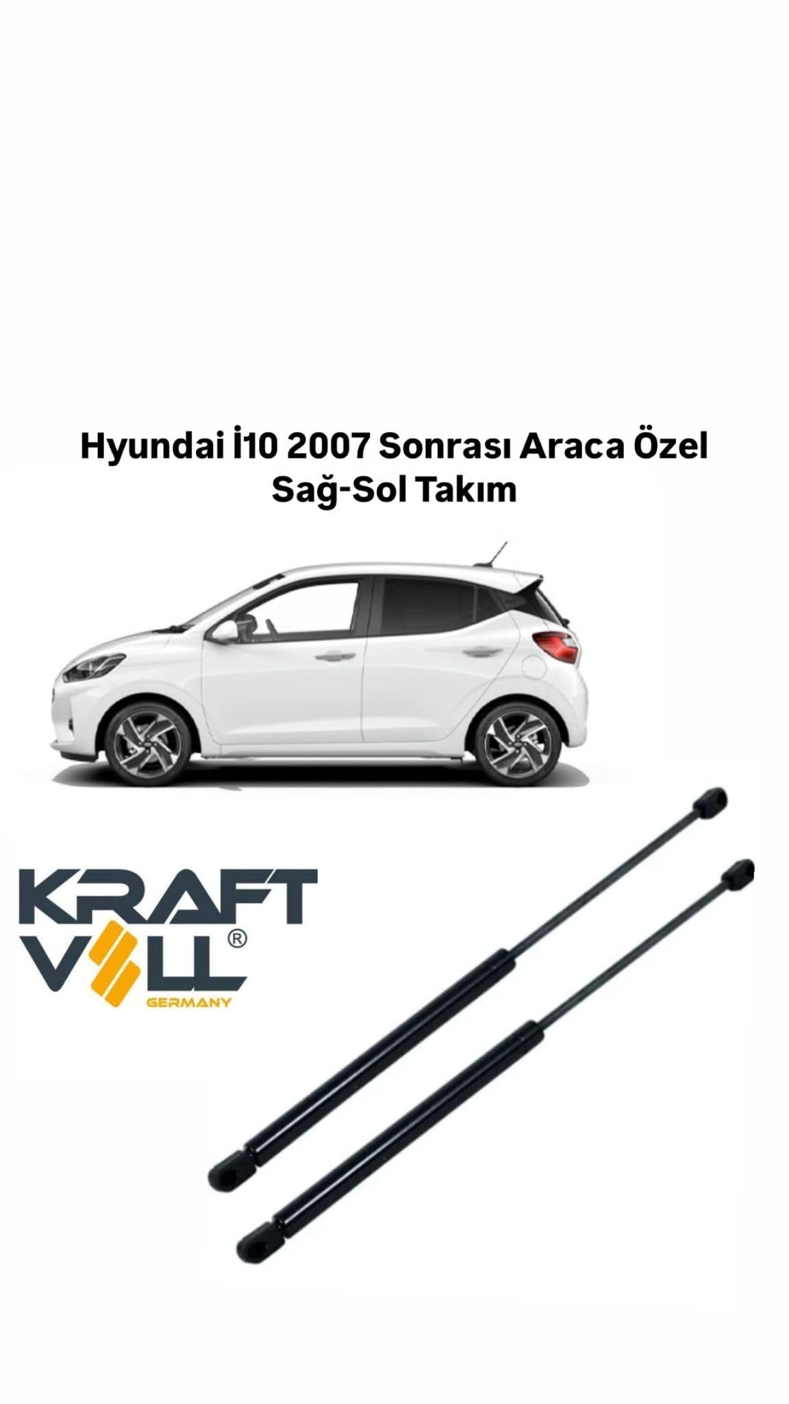 Kraftvoll Hyundai İ10 2007 Sonrası Araca Özel Sağ-Sol Takım Bagaj Amortisörü