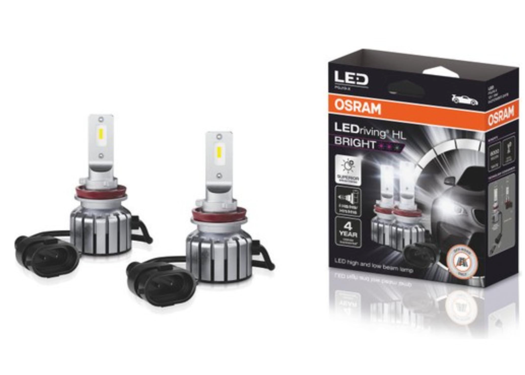 Osram H11 LED Xenon Kit%300 Fazla Işık / 4 Yıl Garantili 12V (2 Adet Far Için) 64211DWBRT-2HFB