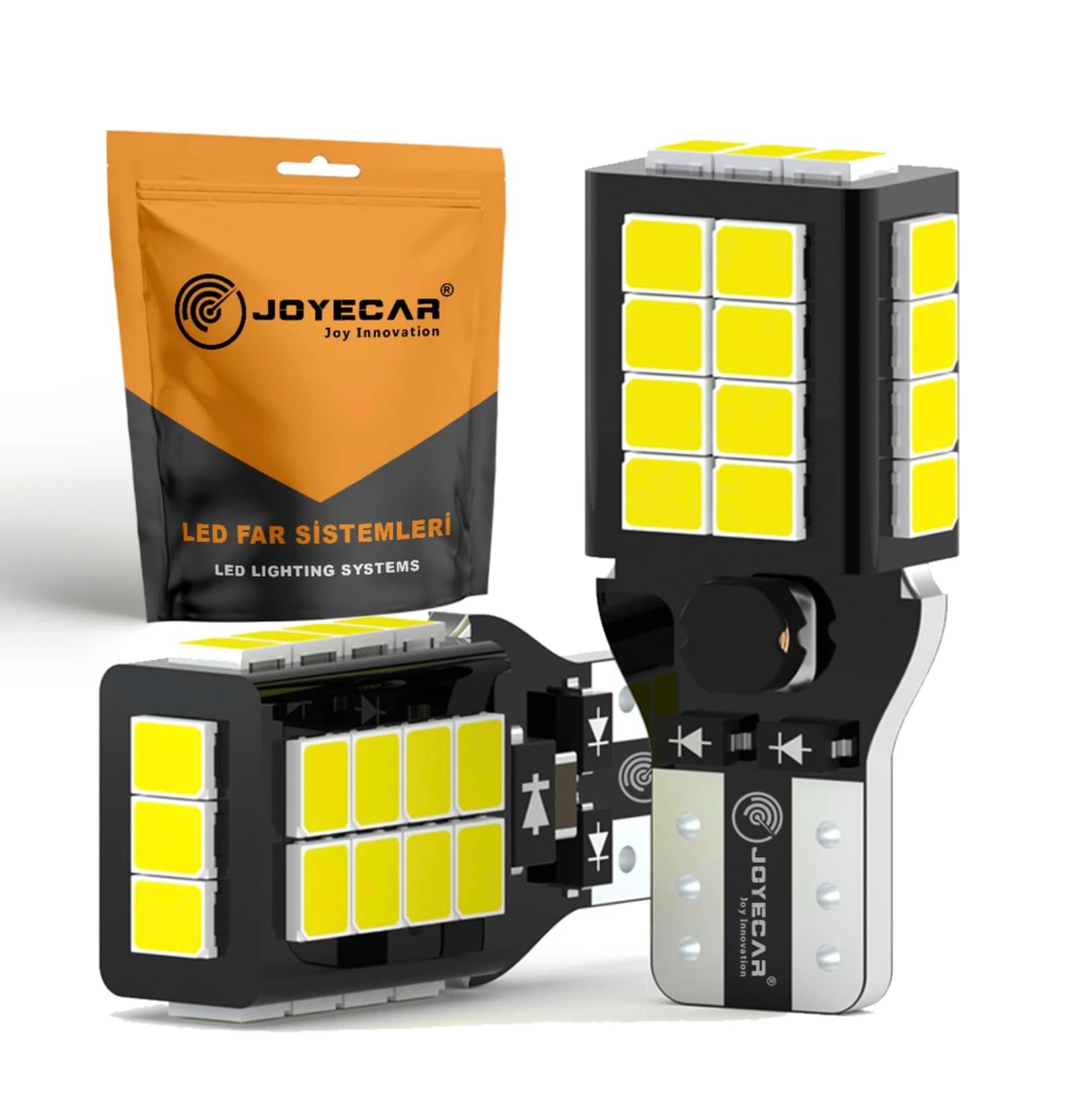 Joyecar T15 LED Araç Geri Vites Ampulü, W16W 921, Canbus Uyumlu, Beyaz