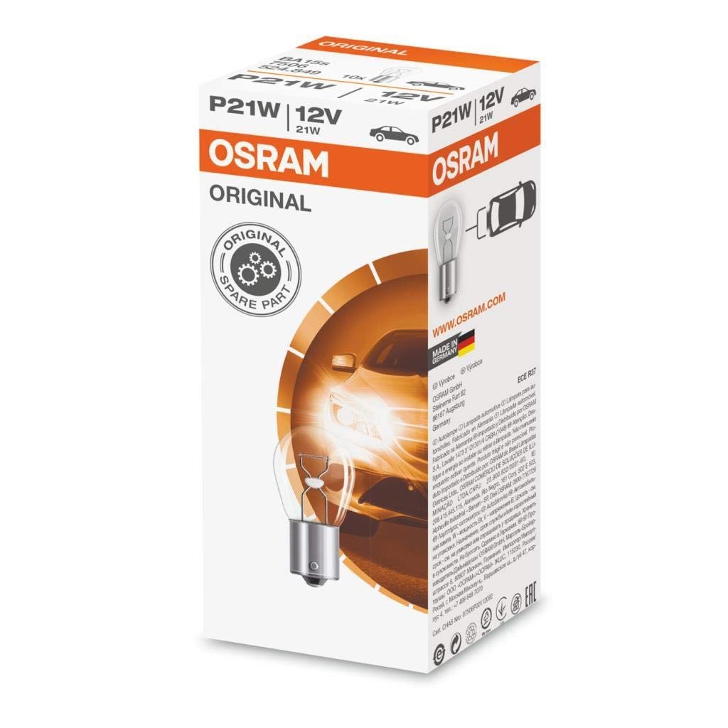 Osram P21W 12V 21W 93 BA15s 7506-10 Adet