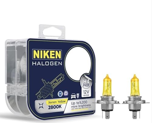 niken 12V H4 60/55W Sarı Işık Ampul 2800K, 2 Adet