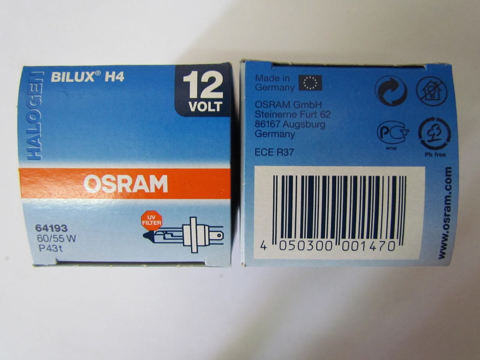 Osram Original BILUX H4 Halogen Light Car Light Made in Germany 60/55W