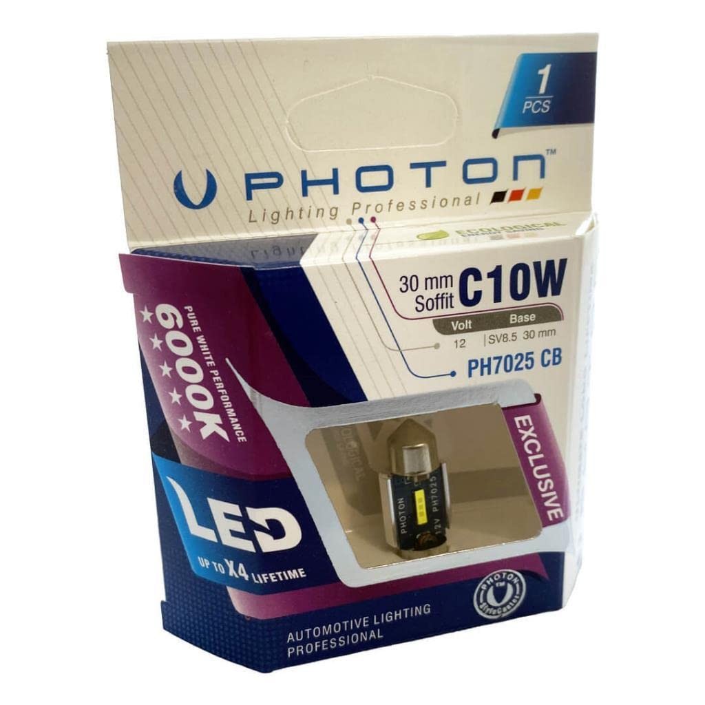 Photon C10W 30 mm Beyaz Exclusive Serisi LED Ampul, 12-24V, T10.5x30