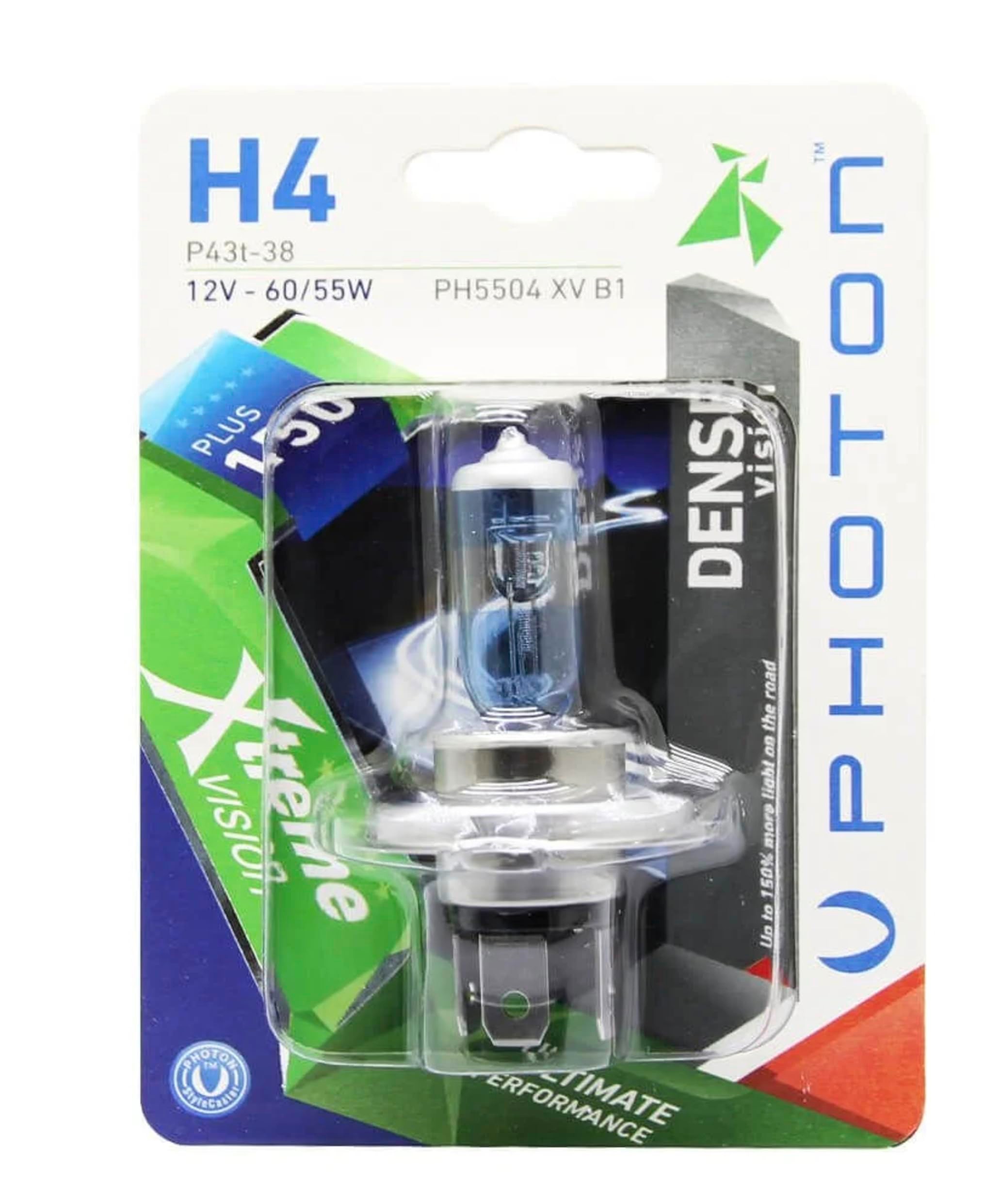 Photon H4 Xtreme Vision Fazla%150 fazla Işık Ampulü, 12V - 55W, P14.5s