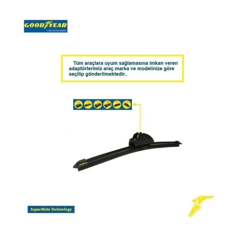 GOODYEAR SİLECEK SÜPÜRGESİ ÖN MUZ TİPİ Super-Mute CİTROEN C-ELYSEE 2012- (600mm+400mm)