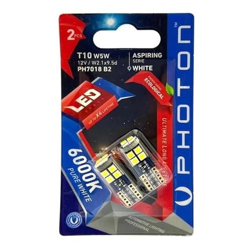 Photon Büyük Dipsiz Led Beyaz T10 W5W 18led 12V 6000k 2'li