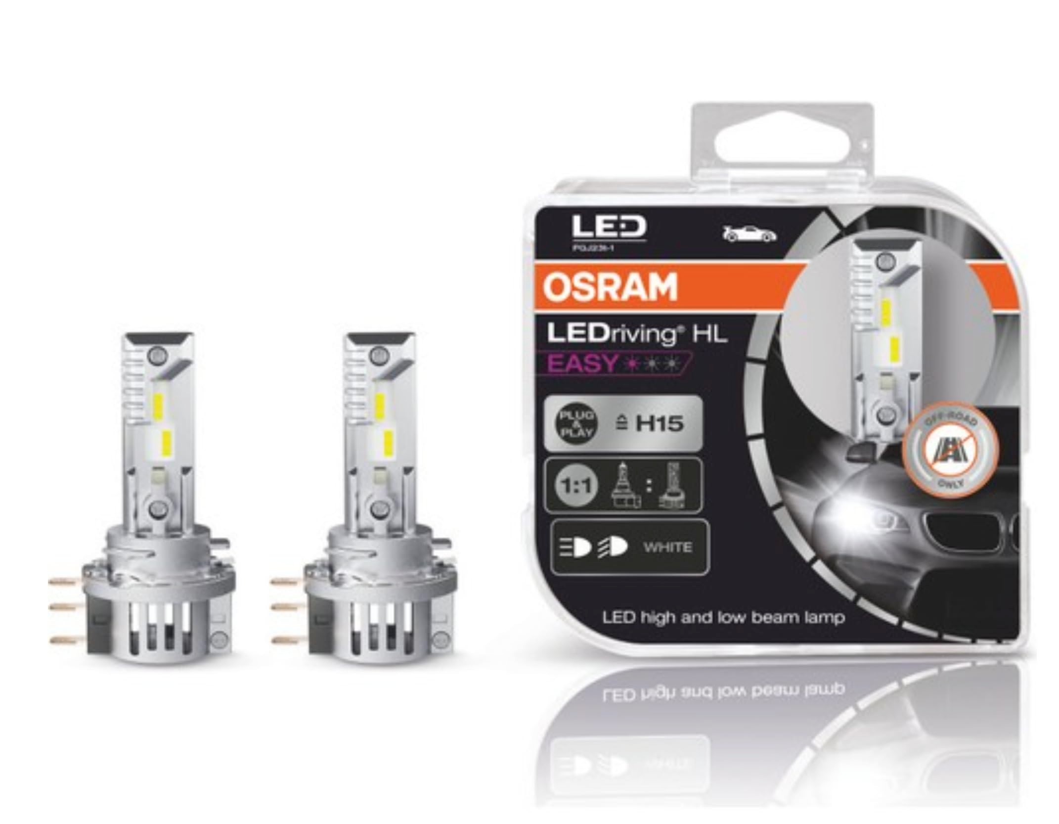 Osram H15 LED Far Ampulü Ledriving Hl Easy 64176DWESY-HCB (Takım - 2 Adet)