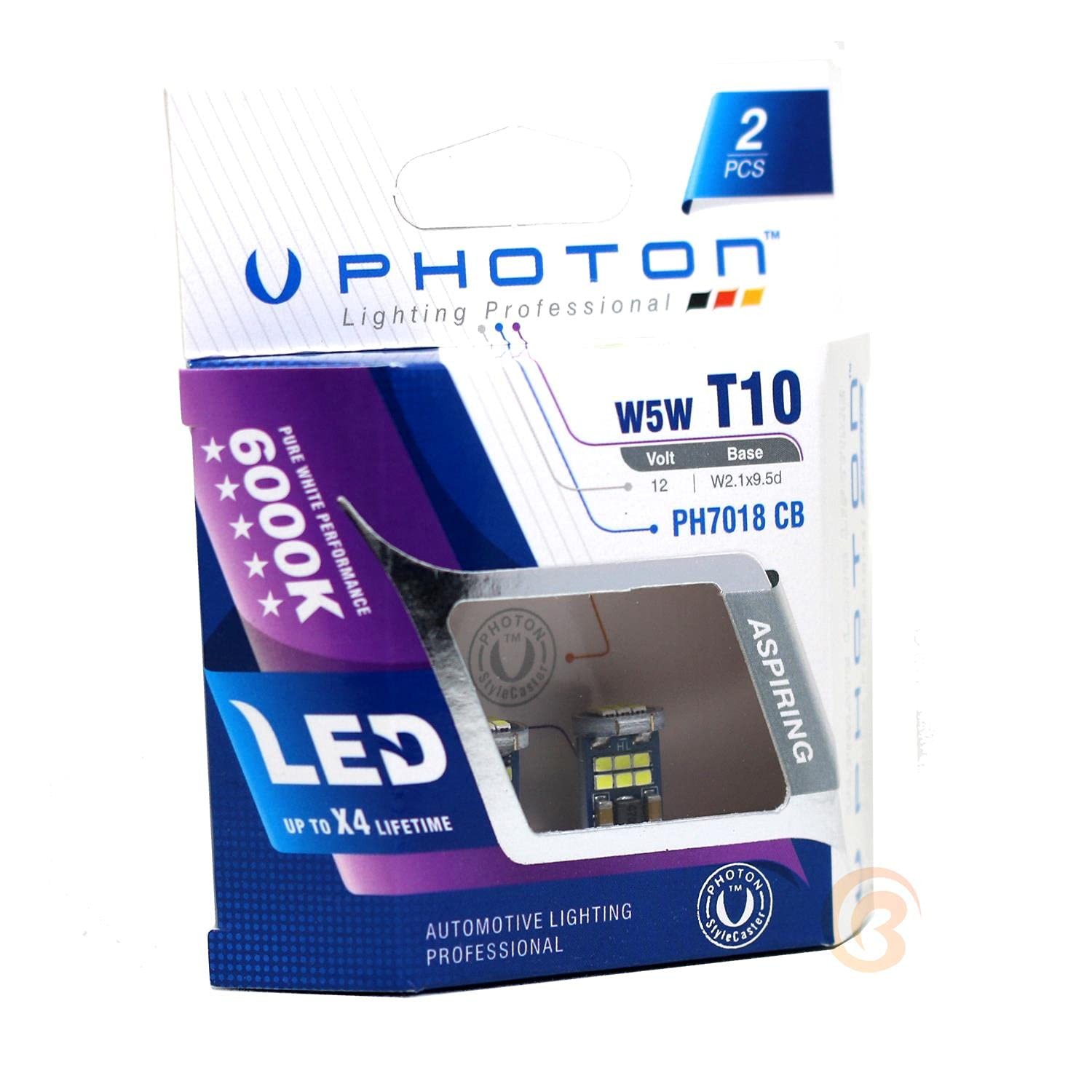 Photon Büyük Dipsiz Led Beyaz T10 W5W 18led 12V 6000k 2'li