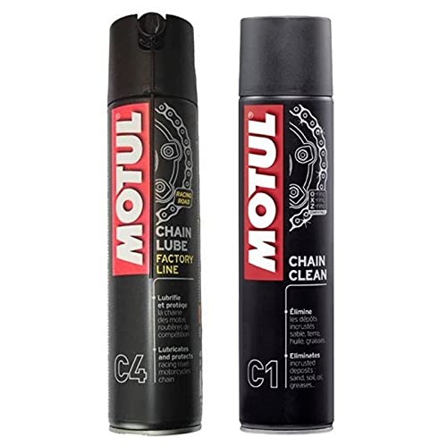 MOTUL C4 Zincir Yağlama Temizleme Kiti Chain Lube 400 ml+ C1 Chain Clean 400 ml