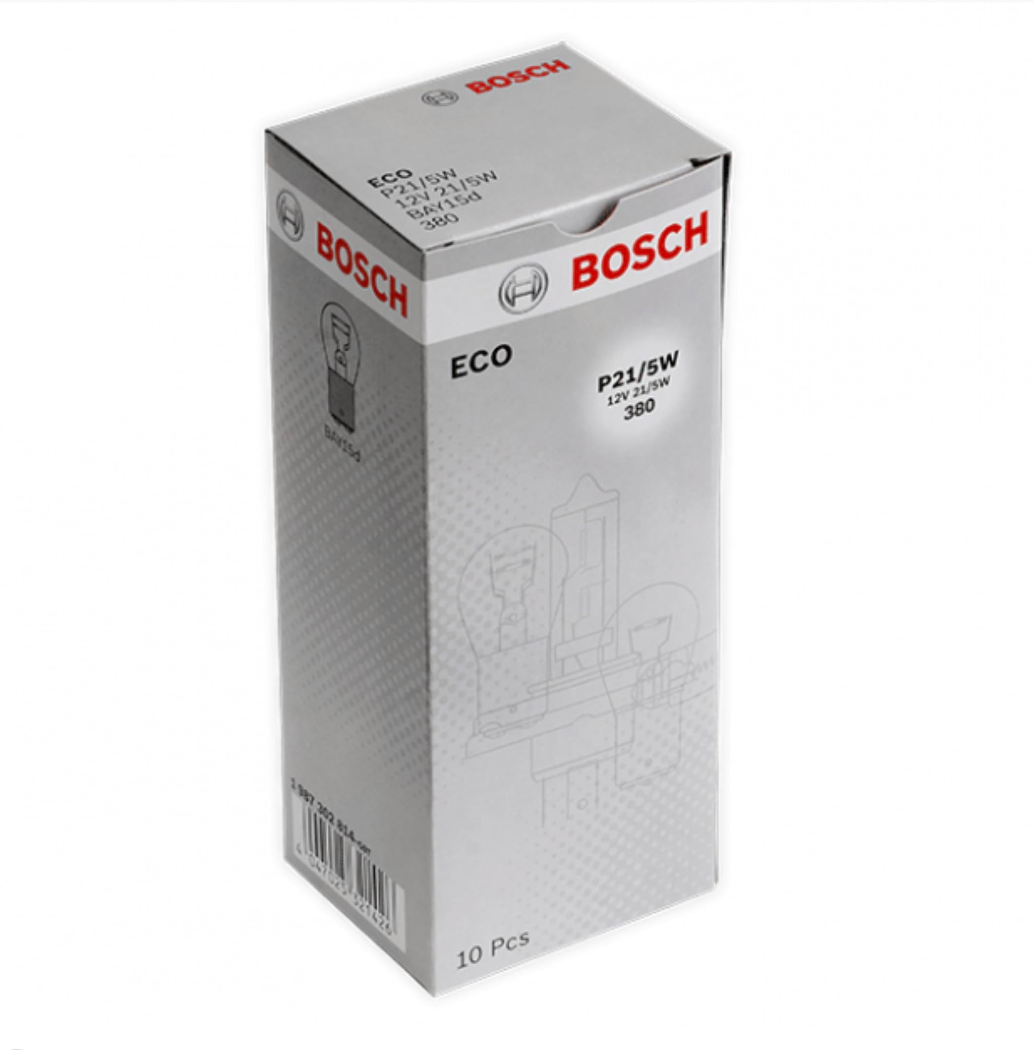 Bosch Eco-Light Ampulleri, 21/5W Güç, 12V, 10 Adet, Beyaz